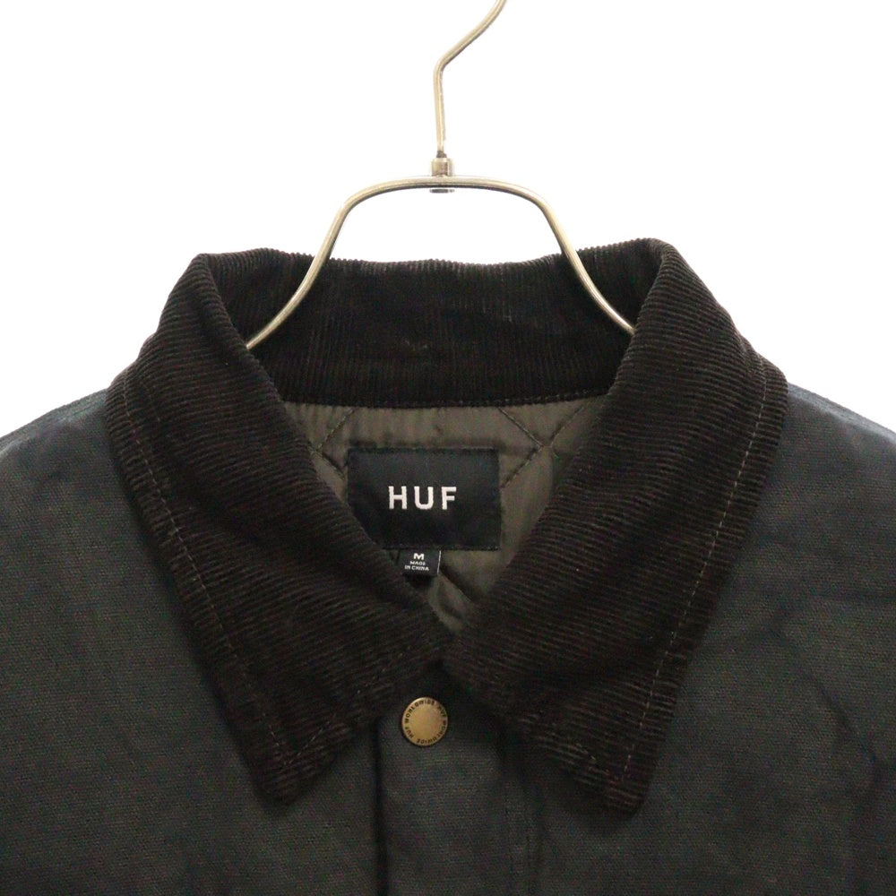 HUF(ハフ) 24AW CANVAS JACKET キャンバス 裏地キルティング ダックジャケット ネイビー