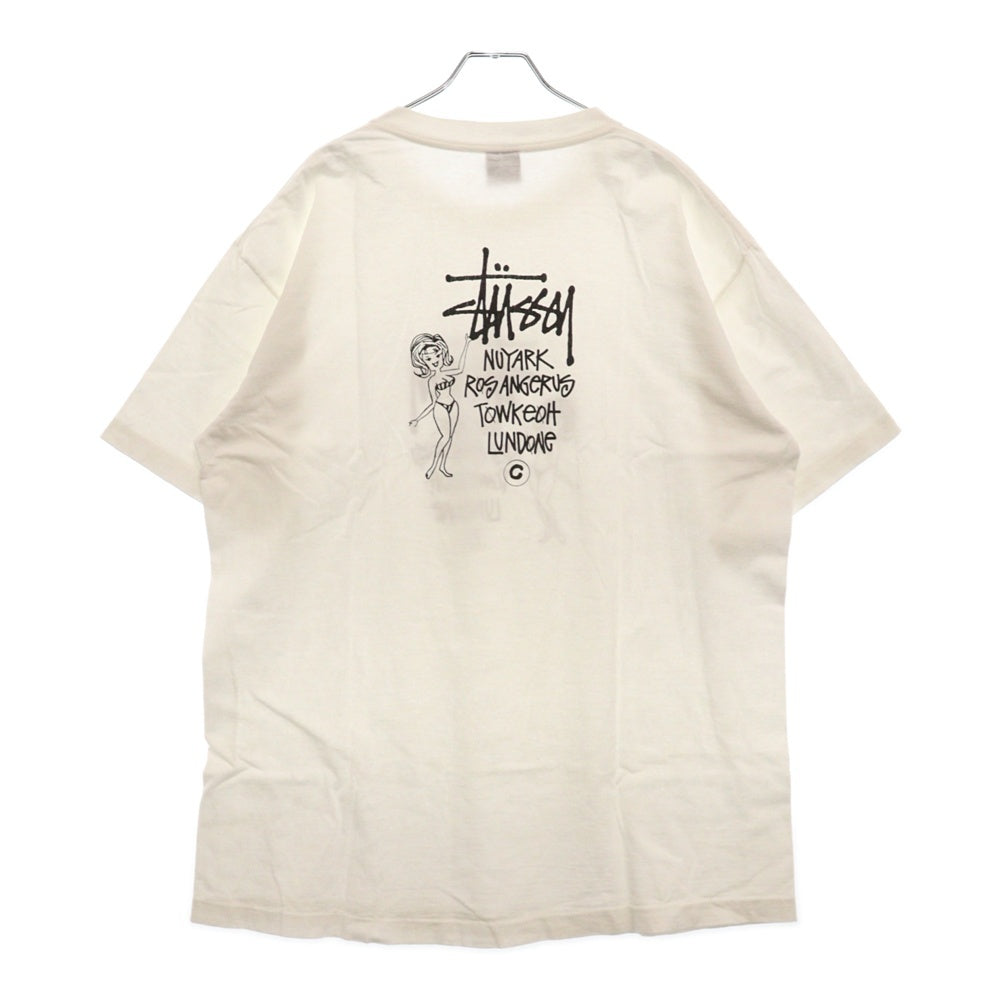 STUSSY(ステューシー) 80s OLD STUSSY World Tour Tee オールドステューシー 黒タグ 両面プリント 半袖Tシャツ カットソー ホワイト