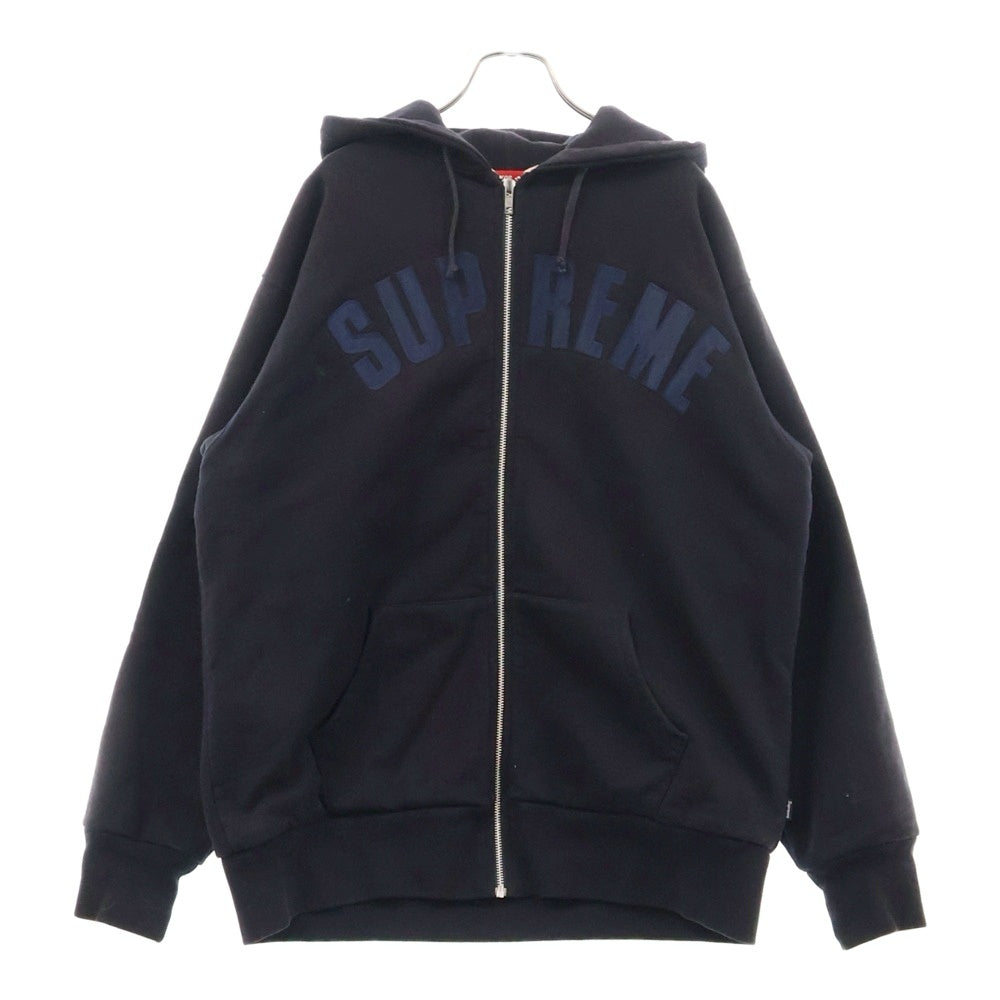 SUPREME(シュプリーム) Arc Logo Zip Up Sweatshirt アーチロゴ 裏地サーマル ジップアップ プルオーバースウェットパーカー ネイビー