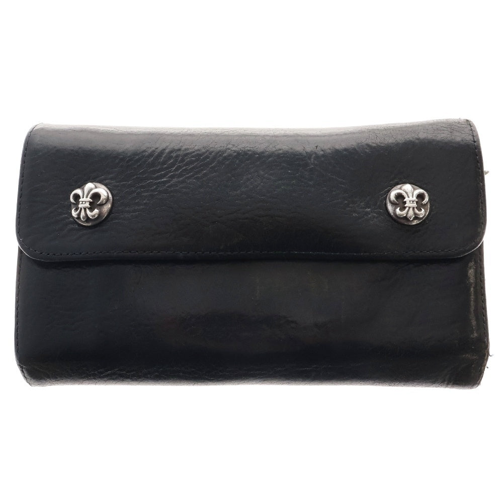 CHROME HEARTS(クロムハーツ) WAVE ウェーブ レザーウォレット 財布 ブラック BCA374