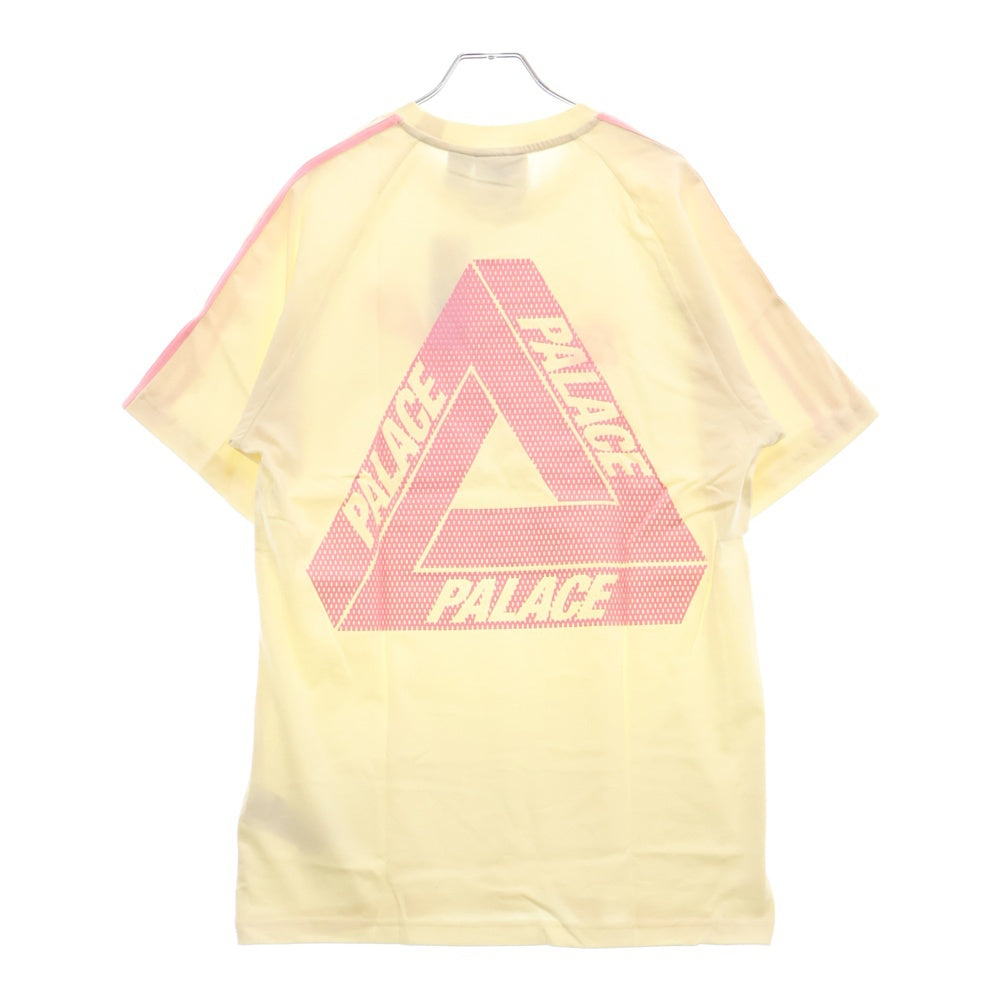 adidas(アディダス) 21SS ×PALACE Crossover Chest Logo Short Sleeve パレス クロスオーバー チェストロゴ 半袖Tシャツ アイボリー/ピンク HE9372