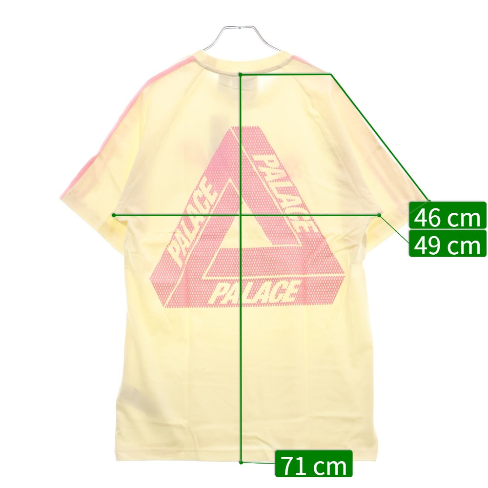adidas(アディダス) 21SS ×PALACE Crossover Chest Logo Short Sleeve パレス クロスオーバー チェストロゴ 半袖Tシャツ アイボリー/ピンク HE9372
