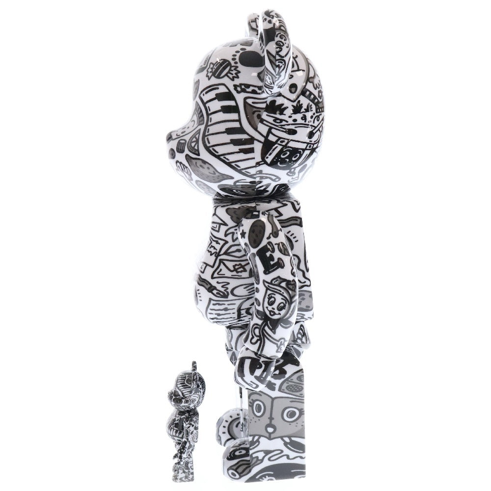BE@RBRICK(ベアブリック) × Chocomoo チョコムー 100% & 400% フィギュア 人形 ホワイト/ブラック