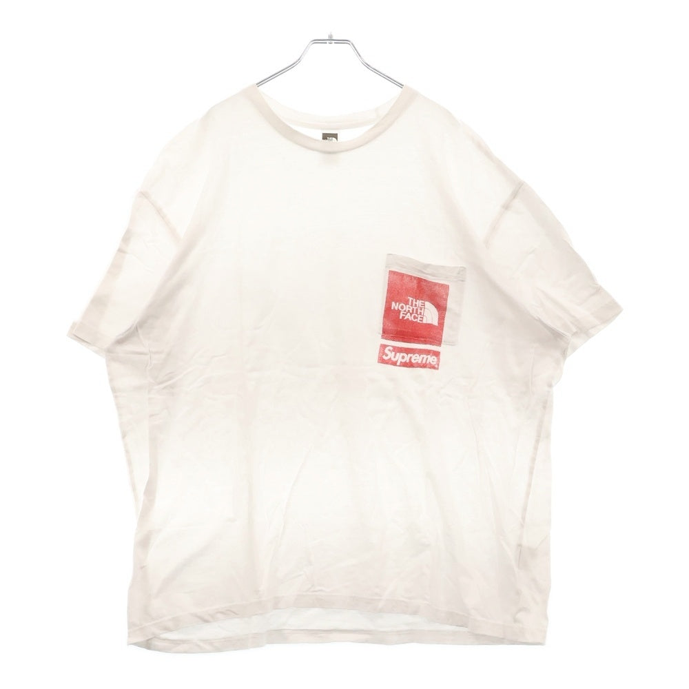 SUPREME(シュプリーム) 23SS ×THE NORTH FACE Printed Pocket Tee ザ ノースフェイス ポケット ロゴプリント 半袖Tシャツカットソー ホワイト NT02309I