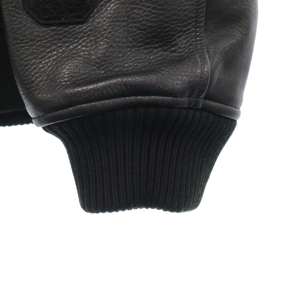 UNDERCOVER(アンダーカバー) Kamilla Tolnoe Arm Leather アームレザースタジアムジャケット スタジャン ブラック UC2C4206-1