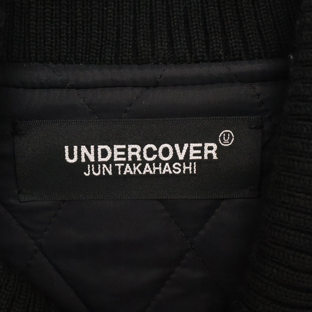 UNDERCOVER(アンダーカバー) Kamilla Tolnoe Arm Leather アームレザースタジアムジャケット スタジャン ブラック UC2C4206-1