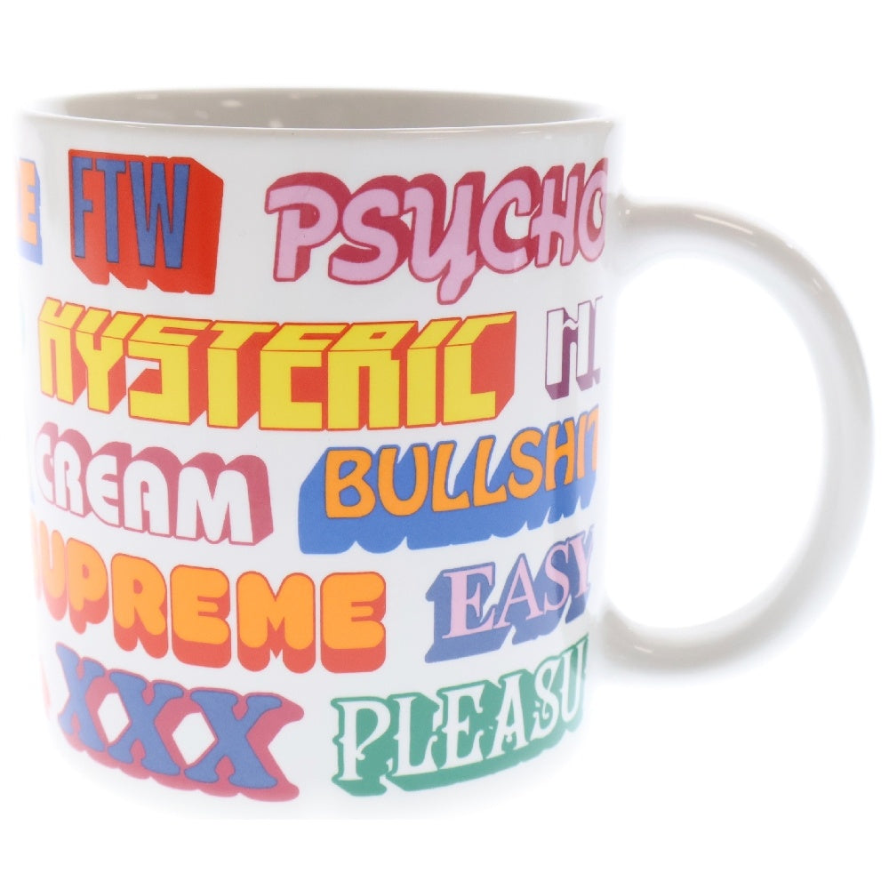 SUPREME(シュプリーム) 17AW ×HYSTERIC GLAMOUR Ceramic Coffee Mug ヒステリックグラマー 総柄プリント セラミック マグカップ ホワイト/マルチ