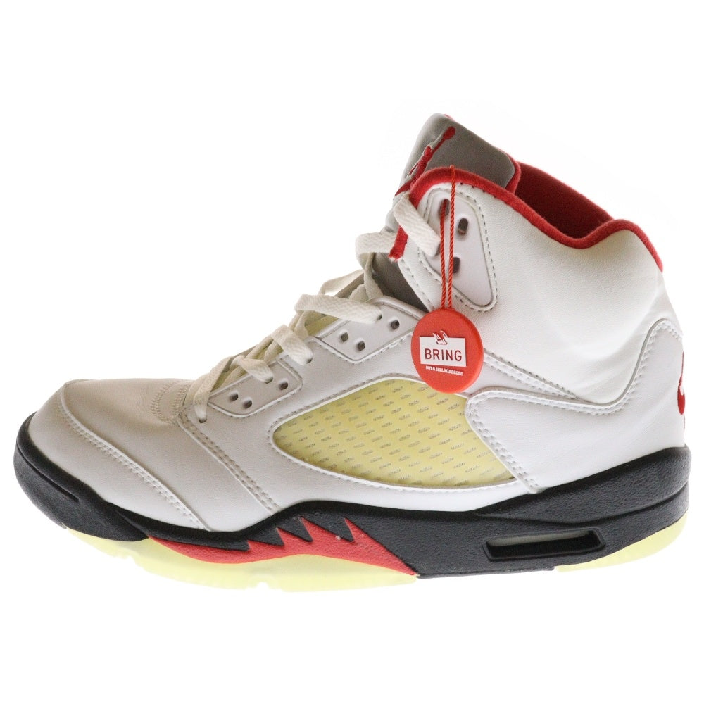 NIKE(ナイキ) 【観賞用】2000年製 AIR JORDAN 5 RETRO FIRE RED エアジョーダン5 レトロ ファイヤーレッド ハイカットスニーカー ホワイト/レッド US9.5/27.5cm 136027-101