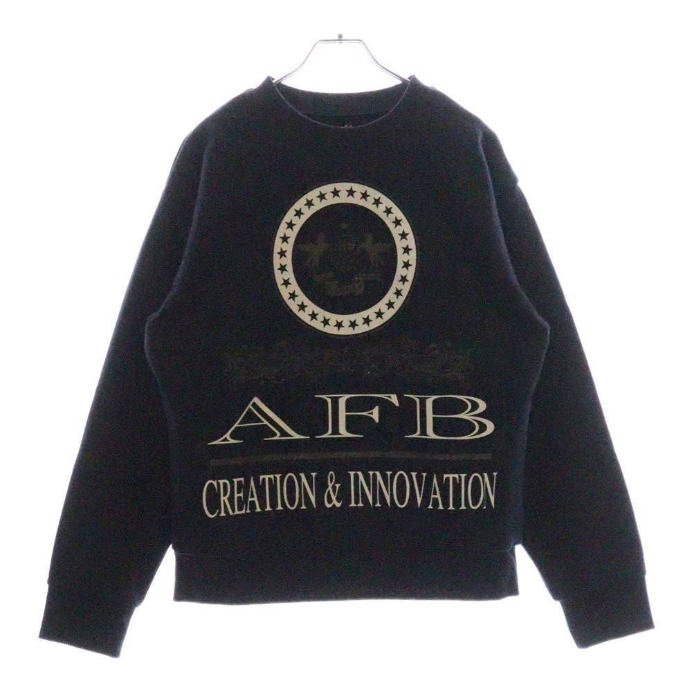 AFB(エーエフビー) SPORT SWEAT SHIRTS フロントプリント クルーネック スウェットトレーナー ネイビー