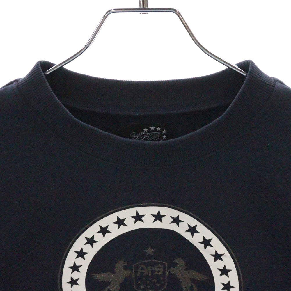 AFB(エーエフビー) SPORT SWEAT SHIRTS フロントプリント クルーネック スウェットトレーナー ネイビー