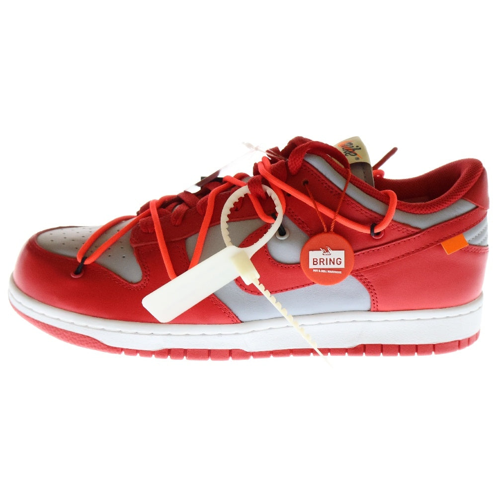 NIKE(ナイキ) ×OFF-WHITE DUNK LOW LTHR オフホワイト ダンク ローカットスニーカー レッド/グレー US10/28.0cm CT0856-600