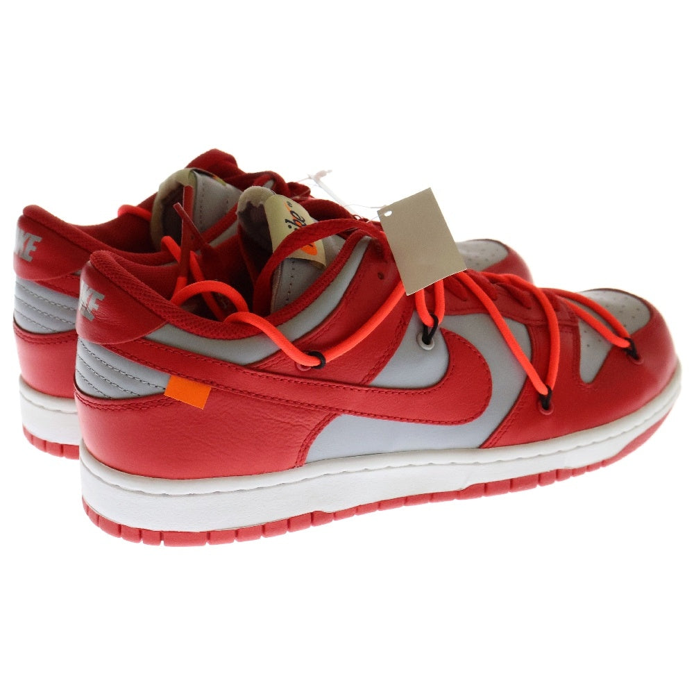 NIKE(ナイキ) ×OFF-WHITE DUNK LOW LTHR オフホワイト ダンク ローカットスニーカー レッド/グレー US10/28.0cm CT0856-600