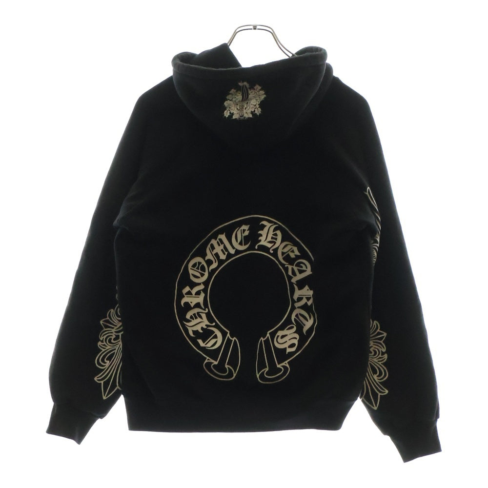 CHROME HEARTS(クロムハーツ) OLD FLORAL Hoodie オールドモデル 裏地サマール フローラルロゴプリントフーディ パーカー ブラック