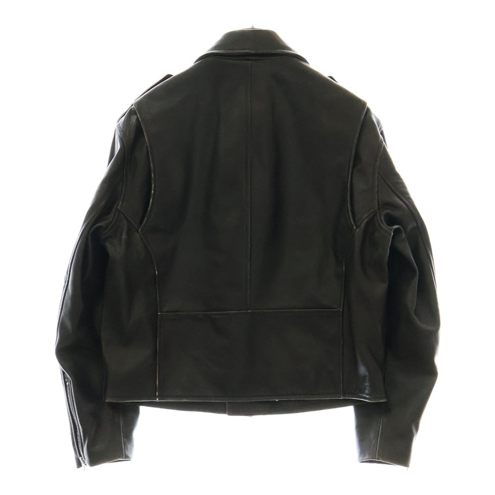 RAF SIMONS(ラフシモンズ) 20AW Biker Jacket with Safety Pin 46 Black Leather ダブルライダース レザージャケット ブラック 202-650