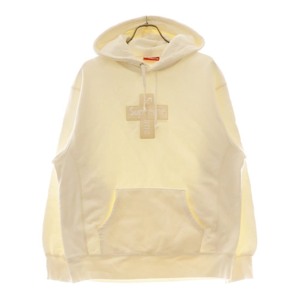SUPREME(シュプリーム) 20AW Cross Box Logo Hooded Sweatshirt クロスボックスロゴ プルオーバースウェットパーカー フーディ ナチュラル