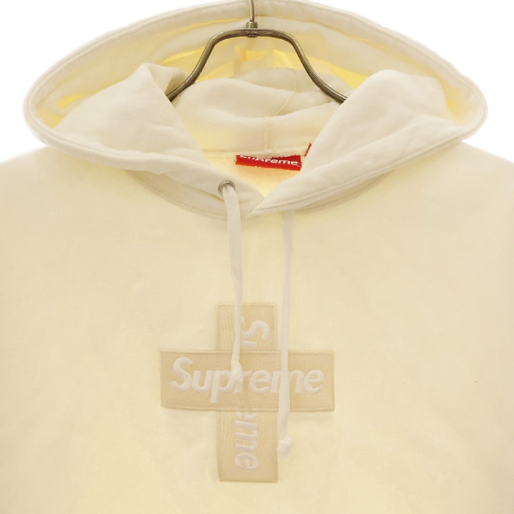 SUPREME(シュプリーム) 20AW Cross Box Logo Hooded Sweatshirt クロスボックスロゴ プルオーバースウェットパーカー フーディ ナチュラル