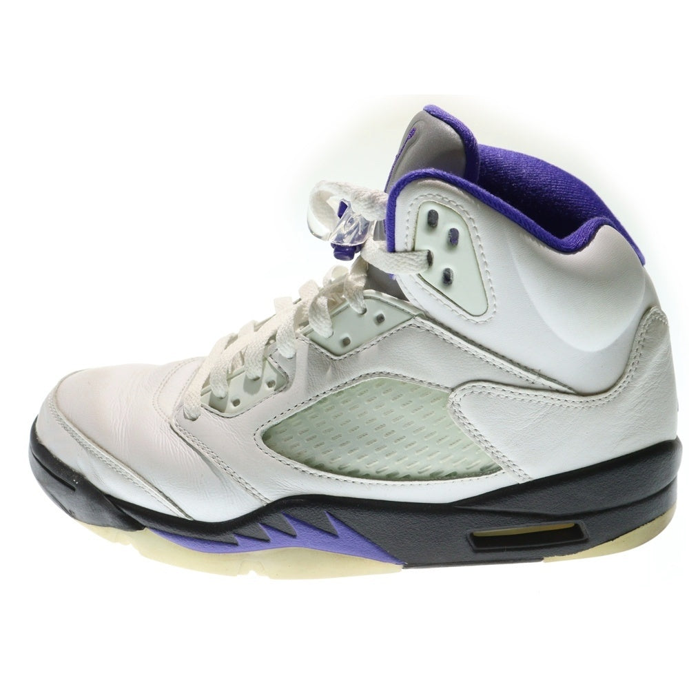 NIKE(ナイキ) Air Jordan 5 Dark Concord エアジョーダン5 ダークコンコルド ハイカットスニーカー ホワイト/パープル US9.5/27.5cm DD0587-141