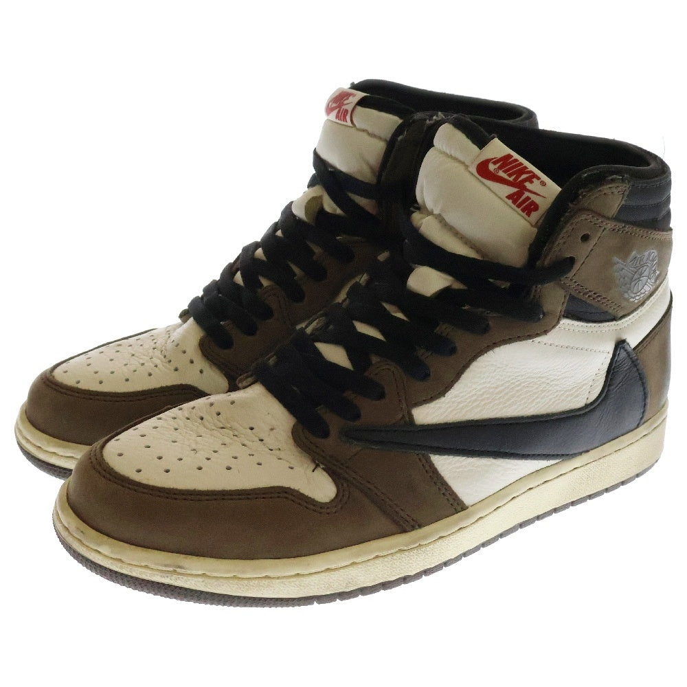 NIKE(ナイキ) ×TRAVIS SCOTT AIR JORDAN 1 RETRO HIGH OG TS SP トラヴィススコット エアジョーダン1 レトロ ハイカットスニーカー ブラウン US9/27.0cm CD4487-100