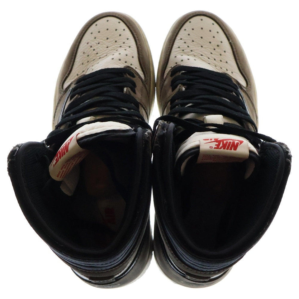 NIKE(ナイキ) ×TRAVIS SCOTT AIR JORDAN 1 RETRO HIGH OG TS SP トラヴィススコット エアジョーダン1 レトロ ハイカットスニーカー ブラウン US9/27.0cm CD4487-100