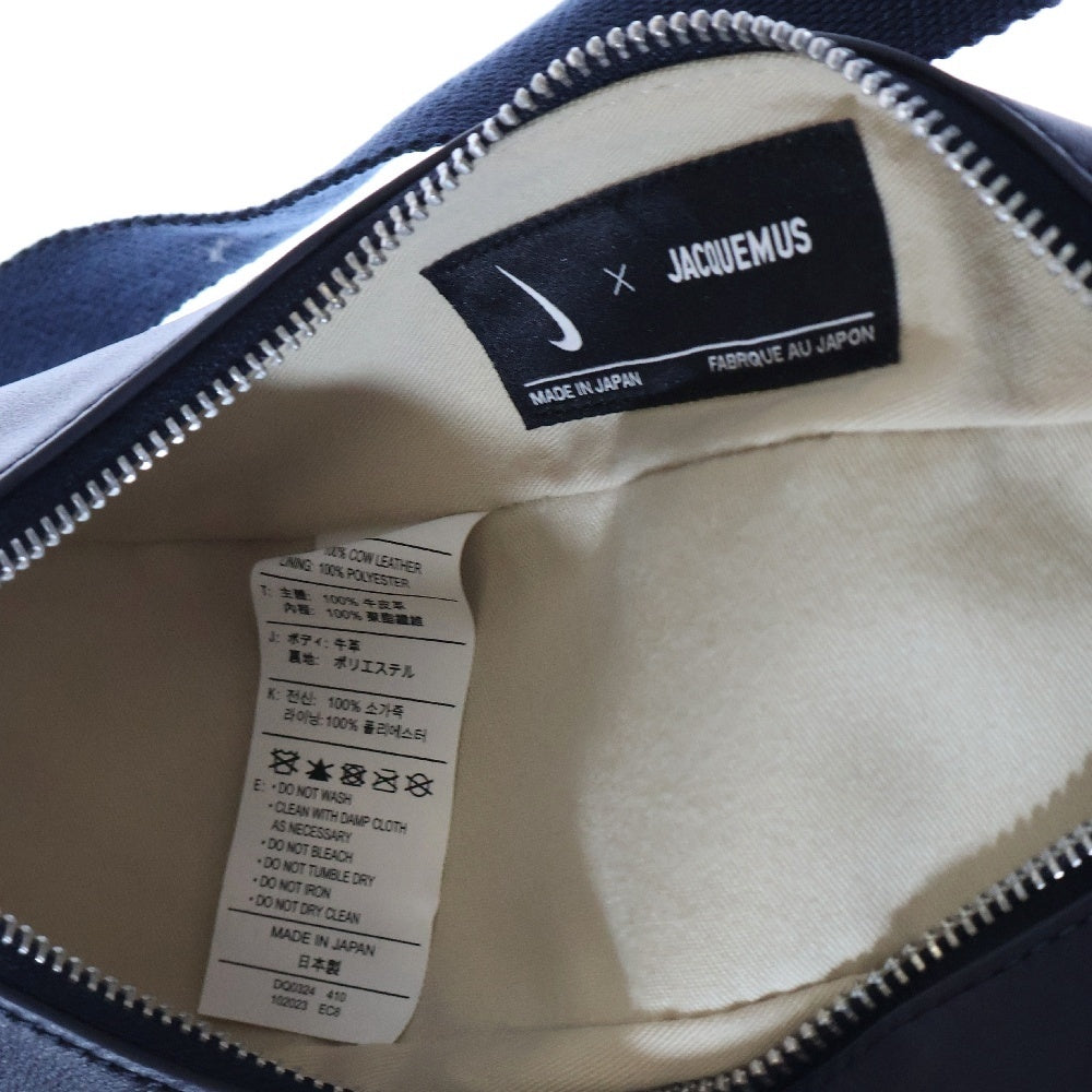 NIKE(ナイキ) ×JACQUEMUS ジャックムス スウォッシュレザーショルダーバッグ ネイビー DQ0324-410
