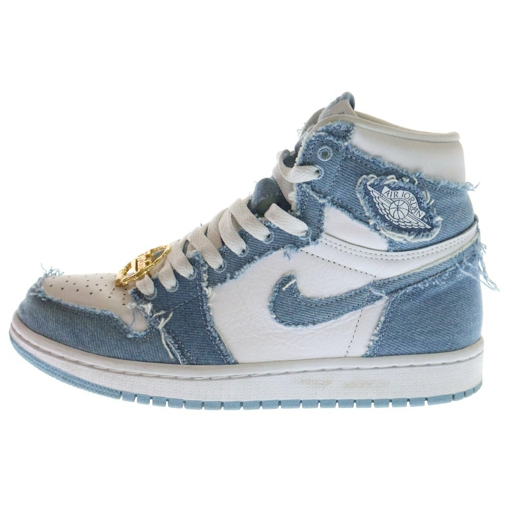 NIKE(ナイキ) WMNS AIR JORDAN 1 RETRO HIGH OG DENIM ウィメンズ エアジョーダン1 ハイカットスニーカー デニム US6.5/23.5cm ブルー DM9036-104 レディース