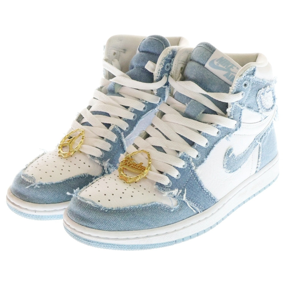 NIKE(ナイキ) WMNS AIR JORDAN 1 RETRO HIGH OG DENIM ウィメンズ エアジョーダン1 ハイカットスニーカー デニム US6.5/23.5cm ブルー DM9036-104 レディース