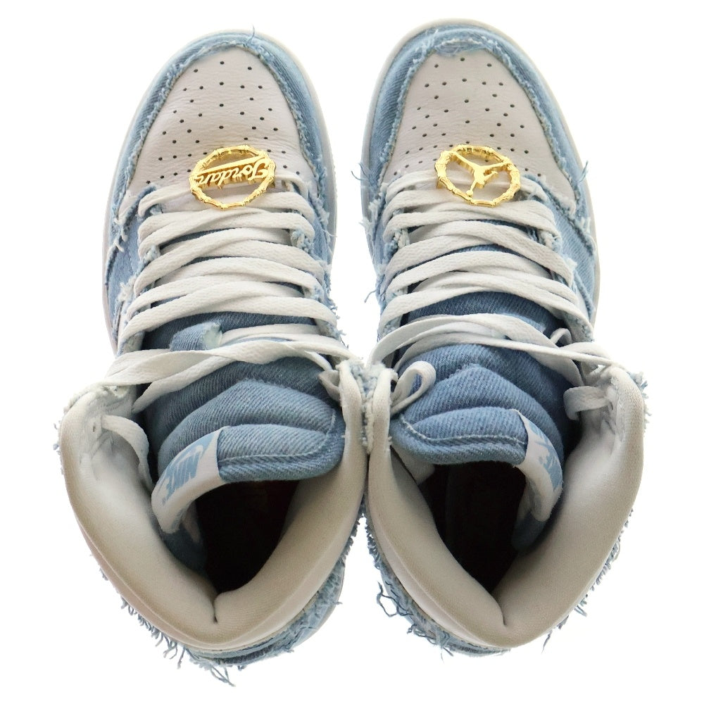 NIKE(ナイキ) WMNS AIR JORDAN 1 RETRO HIGH OG DENIM ウィメンズ エアジョーダン1 ハイカットスニーカー デニム US6.5/23.5cm ブルー DM9036-104 レディース