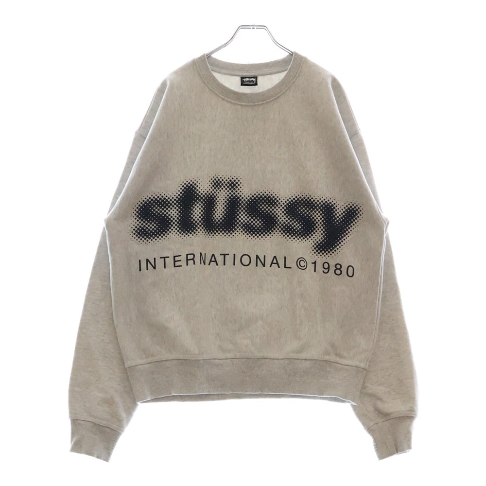 STUSSY(ステューシー) 23AW BLUR CREW ブラー クルーネック スウェットトレーナー ライトグレー