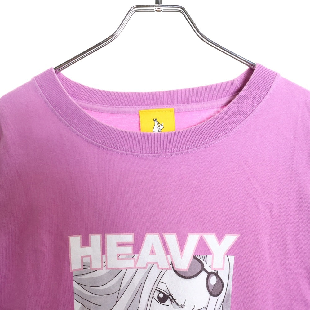 FR2(エフアールツー) ×ONE PIECE HEAVY SMOKER ワンピース フロントプリント クルーネック 半袖Tシャツ パープル