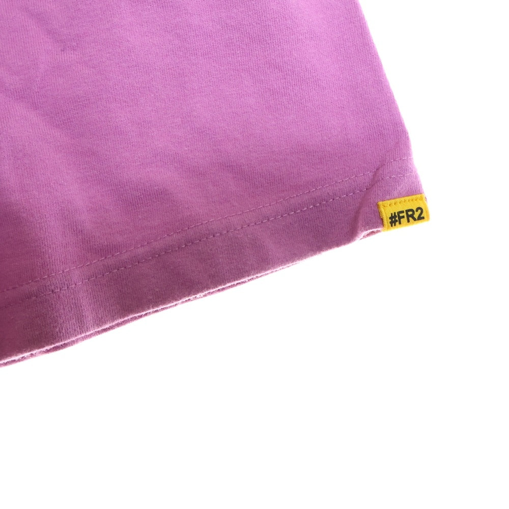 FR2(エフアールツー) ×ONE PIECE HEAVY SMOKER ワンピース フロントプリント クルーネック 半袖Tシャツ パープル