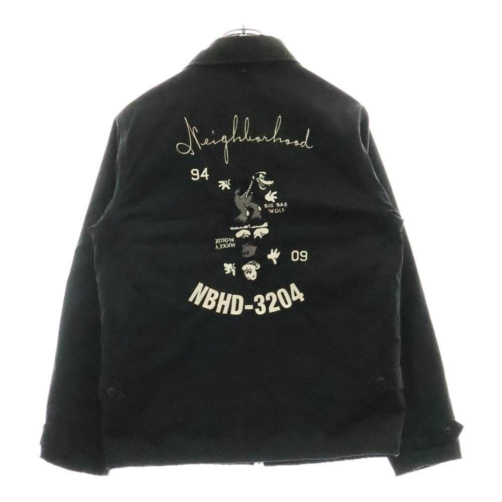 NEIGHBORHOOD(ネイバーフッド) 09AW ×Disney BIG.BAD.FIXX/C-JKT ×ディズニー コットン ブルゾン ジャケット ブラック 092BEWDN-JKM01