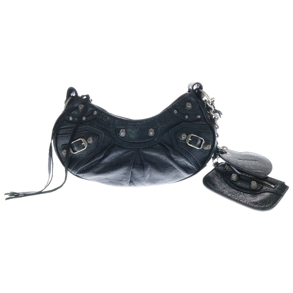 BALENCIAGA(バレンシアガ) Le Cagole XS ルカゴール アリーナラムスキン チェーンショルダーバッグ ブラック 712813