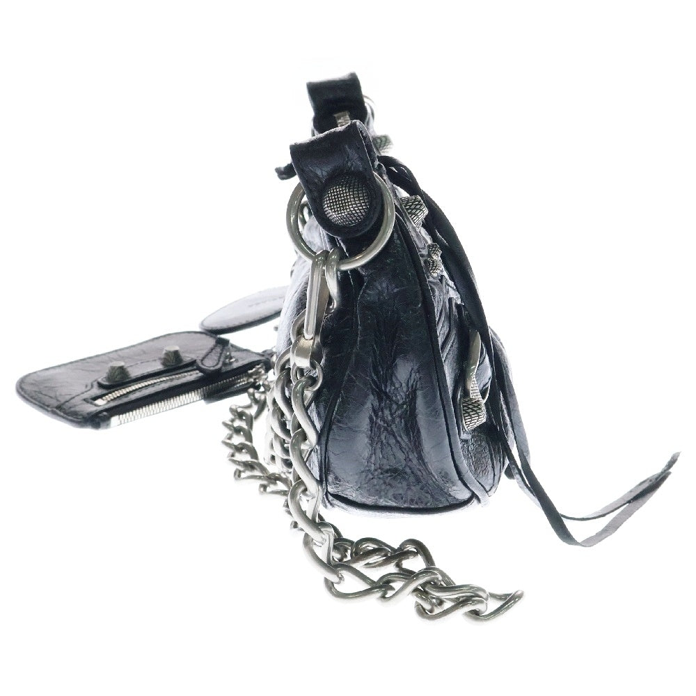 BALENCIAGA(バレンシアガ) Le Cagole XS ルカゴール アリーナラムスキン チェーンショルダーバッグ ブラック 712813