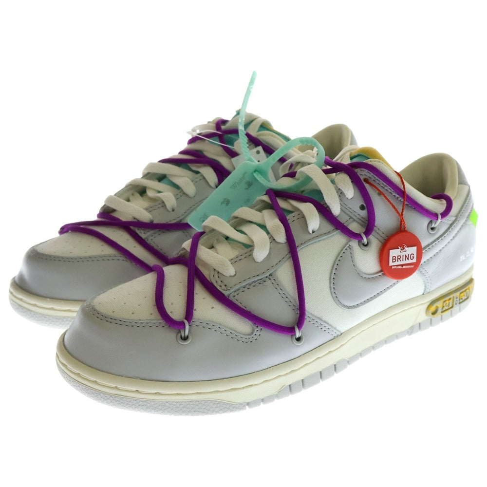 NIKE(ナイキ) ×OFF-WHITE DUNK LOW 1 OF 50 21 オフホワイト ダンク ローカットスニーカー ホワイト/グレー US11/29cm DM1602-100