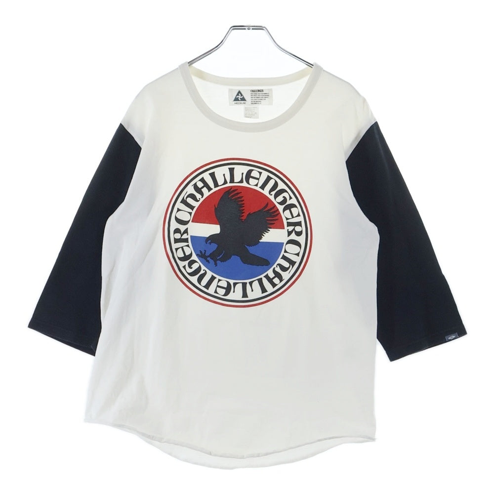 CHALLENGER(チャレンジャー) Eagle Logo Print L/S Tee イーグルロゴ プリント 七分袖 Tシャツ カットソー ホワイト