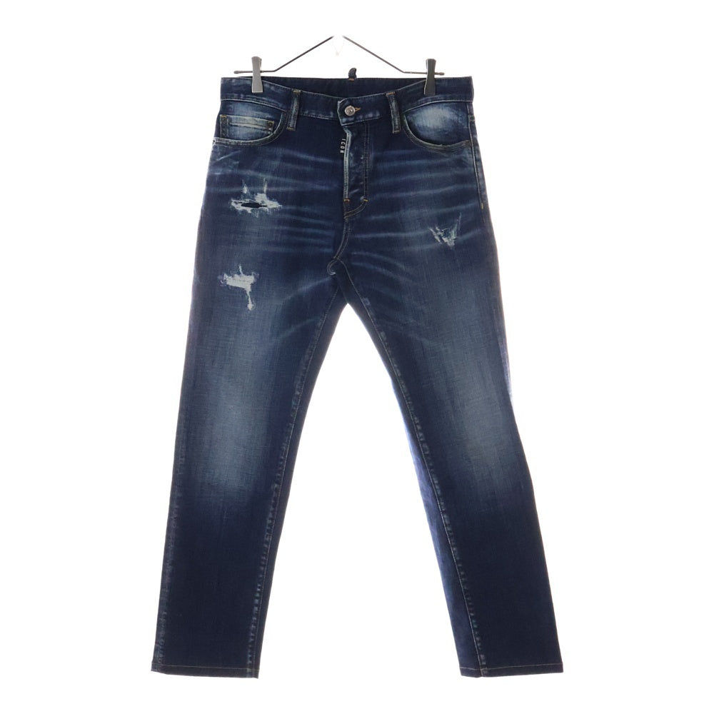 DSQUARED2(ディースクエアード) 24AW ICON Regular Jean アイコン ダメージ加工 レギュラー デニムパンツ ジーンズ インディゴS79LA0084 S30664