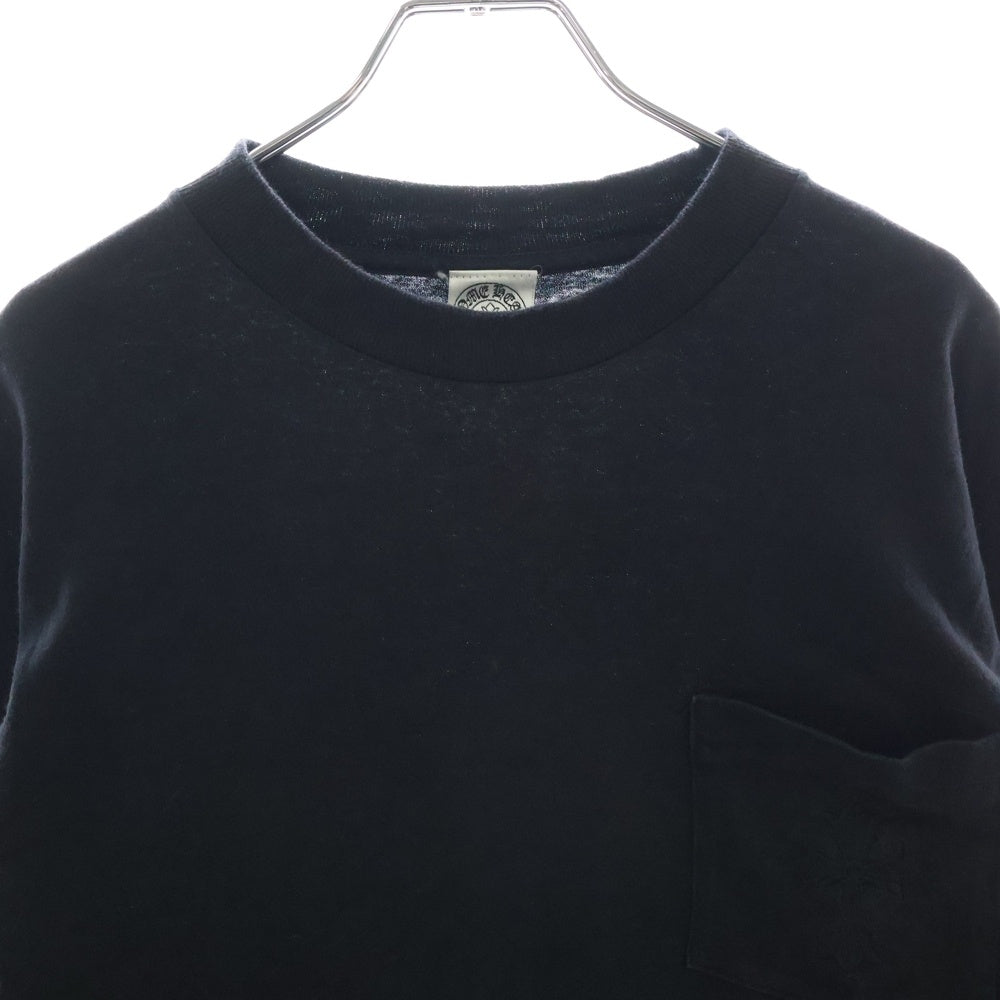CHROME HEARTS(クロムハーツ) OLD L/S Tee オールド クロス刺繍 フロントポケット 長袖Tシャツ ブラック