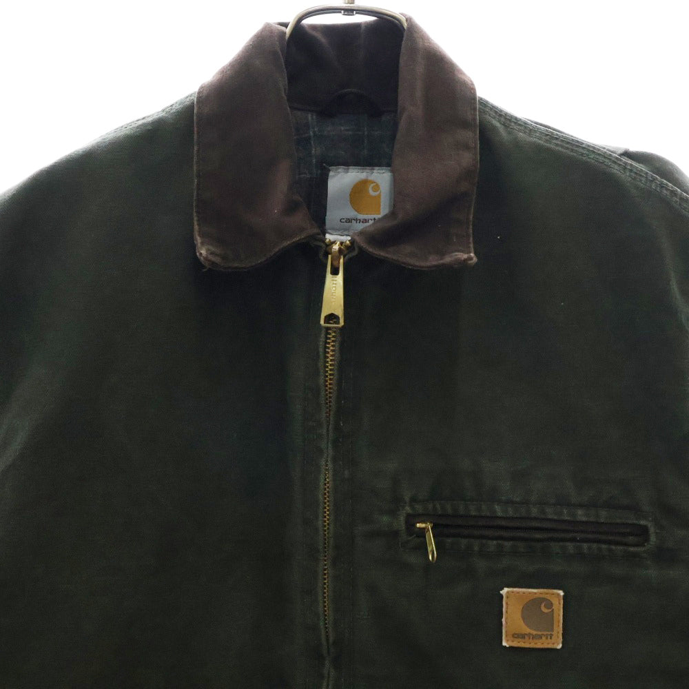 CARHARTT(カーハート) 00s DETROIT JACKET USA製 デトロイト ダックワークジップアップジャケット モスグリーン J97MOS