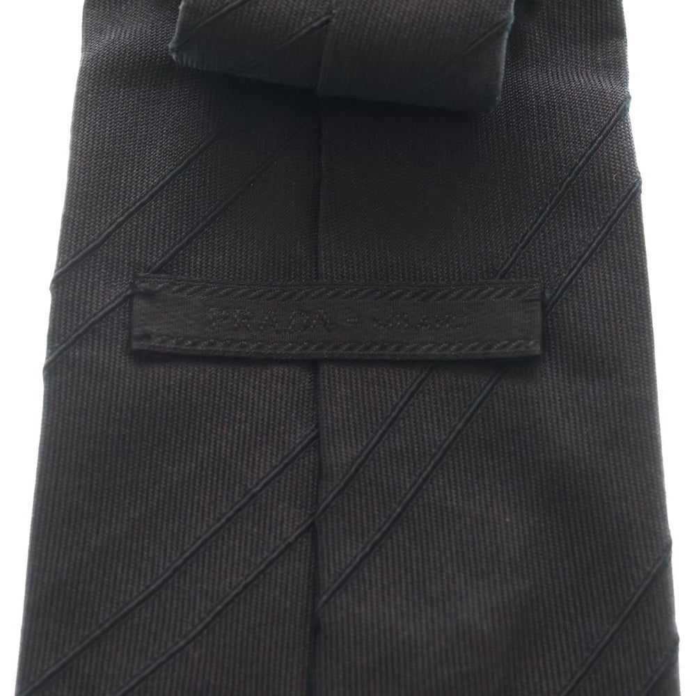 PRADA(プラダ) スラッシュ シルク ナロータイ ネクタイ ブラック