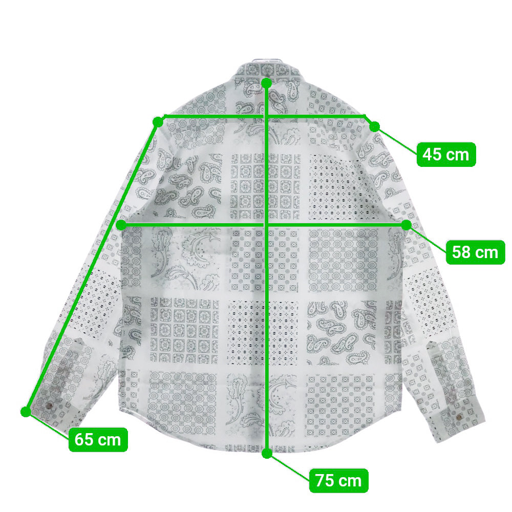 SUPREME(シュプリーム) 20SS Paisley Grid Shirt ペイズリー グリッド 長袖シャツ ホワイト