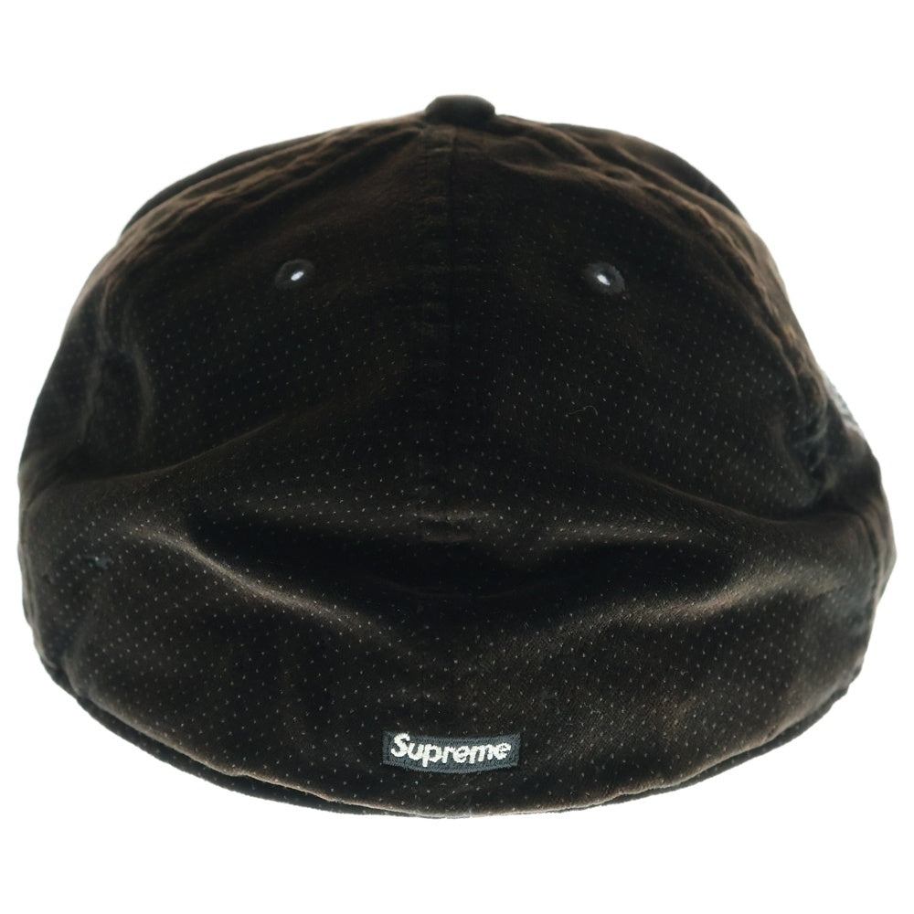 SUPREME(シュプリーム) ×NEW Era 59FIFTY ニューエラ NYロゴ ベロア ベースボールキャップ 帽子 ブラック