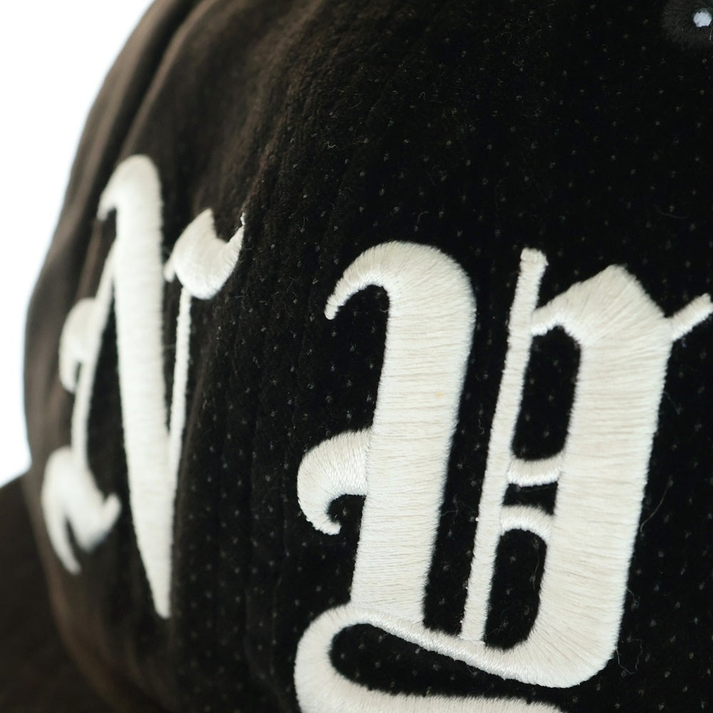 SUPREME(シュプリーム) ×NEW Era 59FIFTY ニューエラ NYロゴ ベロア ベースボールキャップ 帽子 ブラック