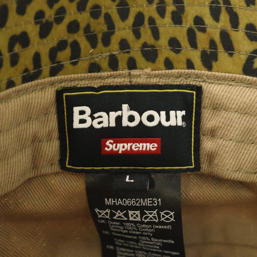 SUPREME(シュプリーム) 20SS ×Barbour Waxed Cotton Crusher バブアー ワックスド コットン レオパード クラッシャーハット 帽子 ベージュ