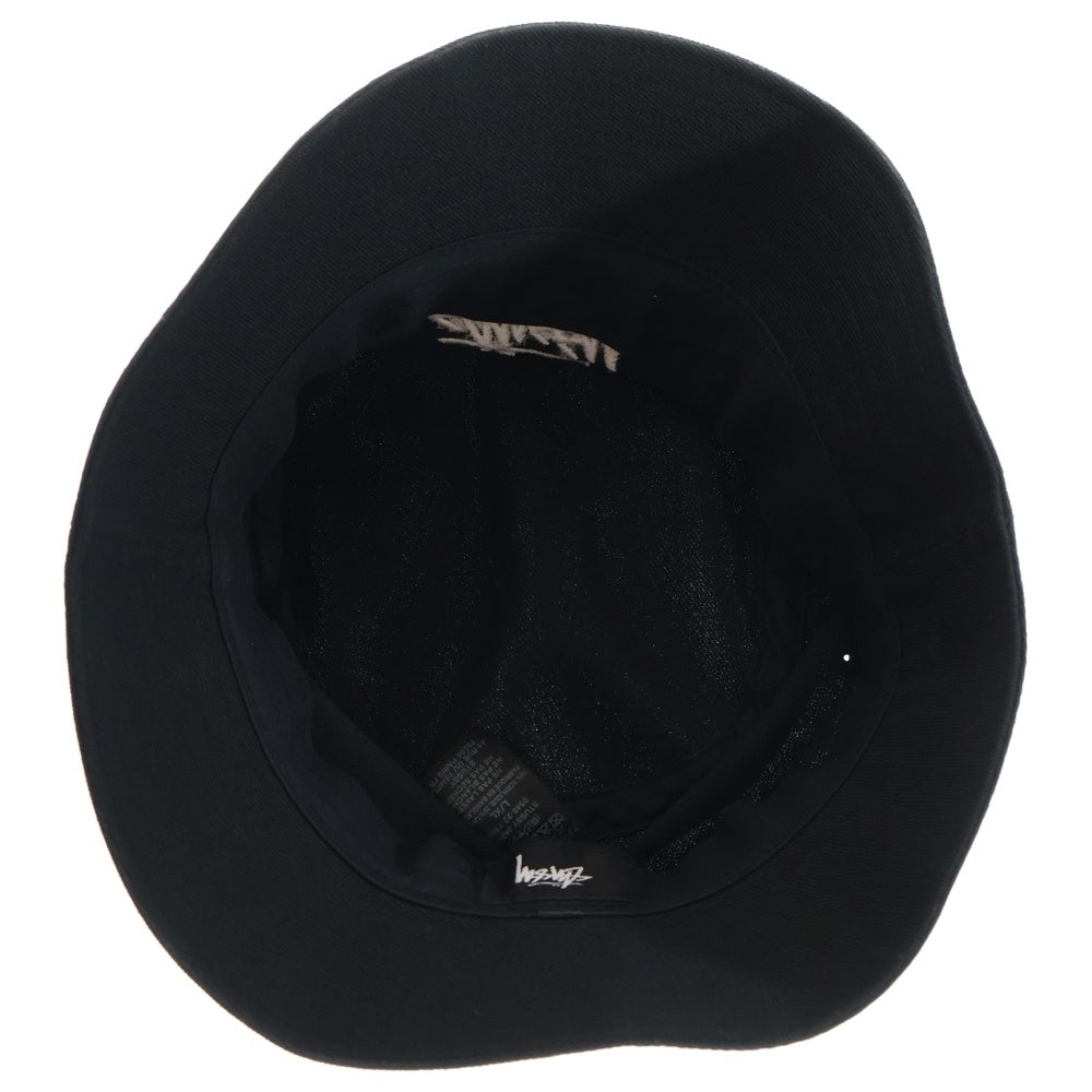 STUSSY(ステューシー) 22AW Big Stock Bucket Hat ビッグストックロゴ 刺繍 バケットハット ブラック