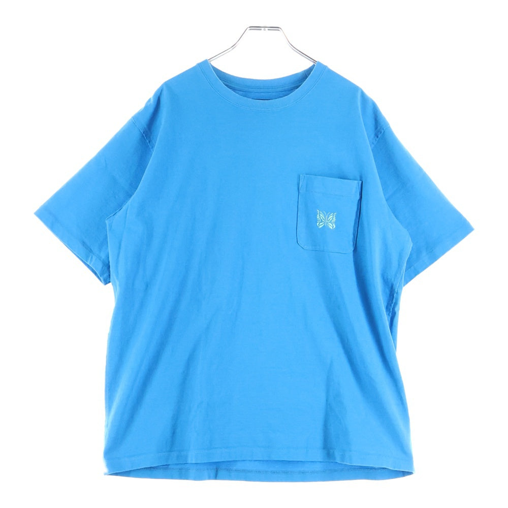 Needles(ニードルス) 22SS Papillon embroidery ロゴ刺繍半袖Tシャツ カットソー ブルー KP346