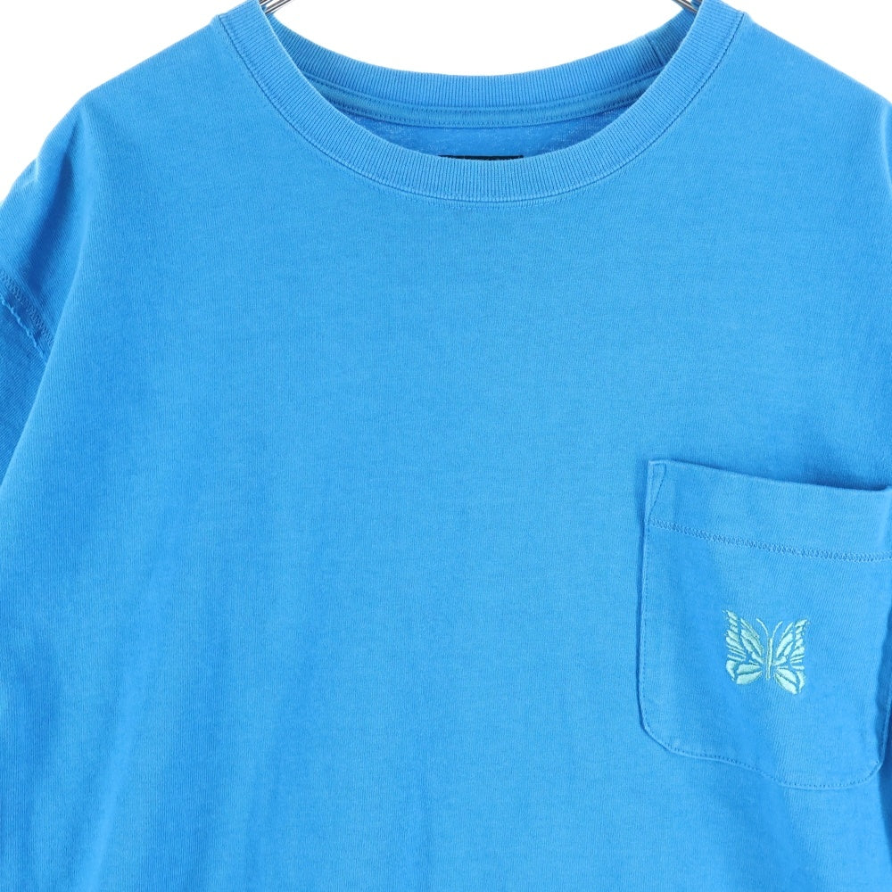 Needles(ニードルス) 22SS Papillon embroidery ロゴ刺繍半袖Tシャツ カットソー ブルー KP346