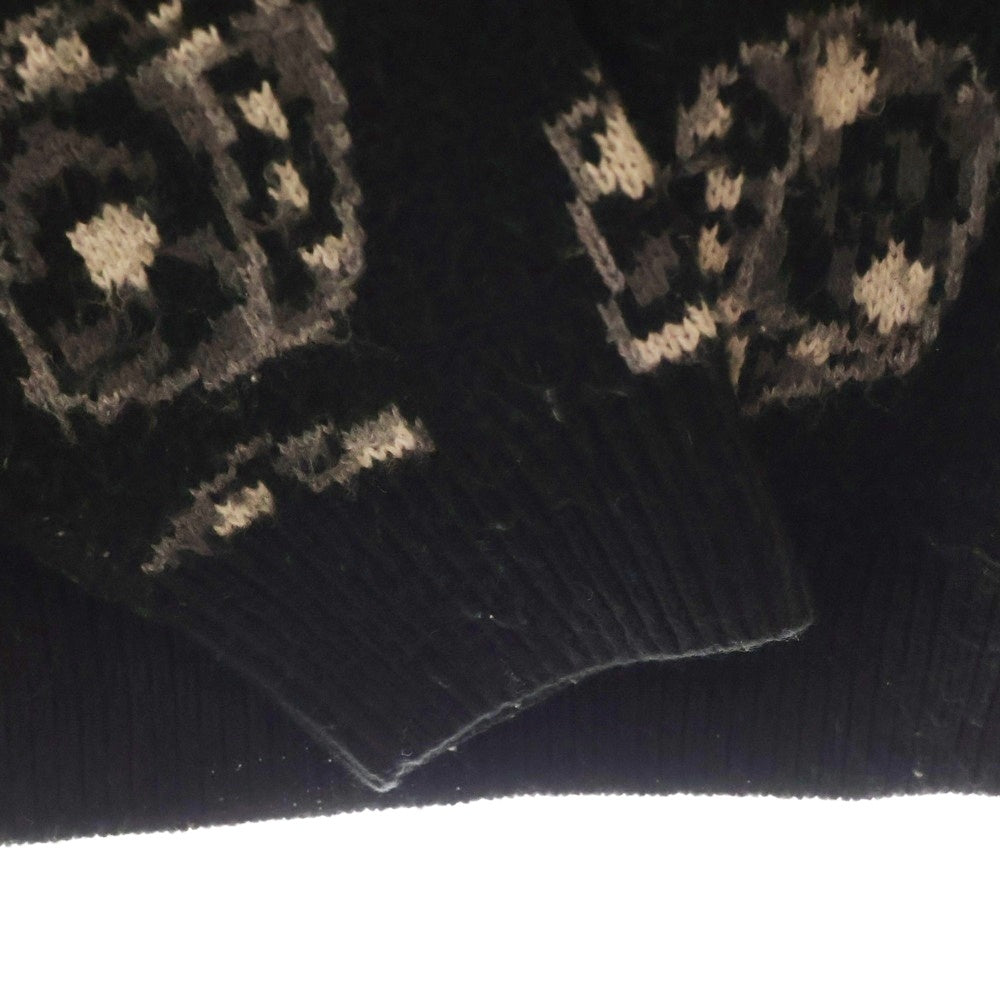 SUPREME(シュプリーム) 22AW Dice Sweater ダイス柄 クルーネック 長袖ニット セーター ブラック