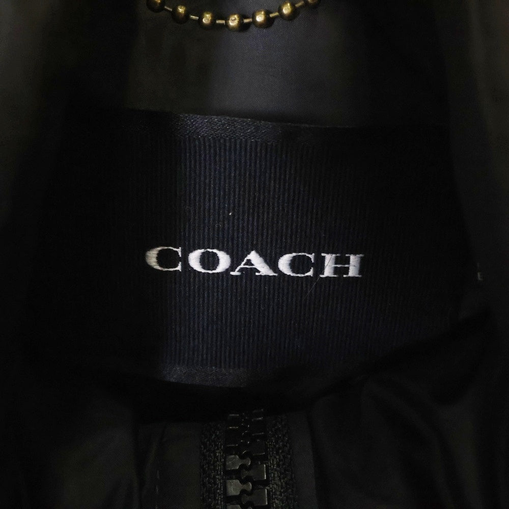 COACH(コーチ) シグネチャー フーデッド パファージャケット ダウンジャケット ブラック/パープル CF880