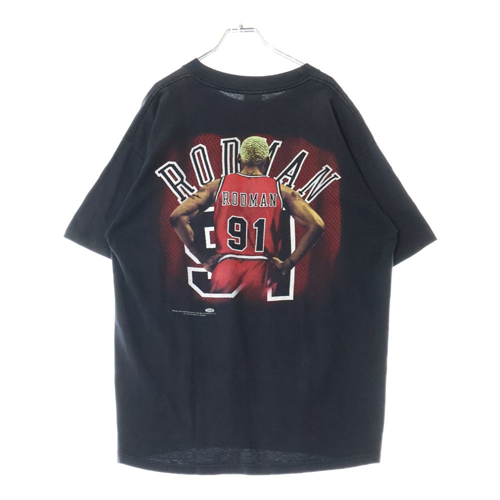 VINTAGE(ヴィンテージ) 90s 1997 RODMAN TEE Murina デニス・ロッドマン バックプリント クルーネック 半袖Tシャツ カットソー ブラック