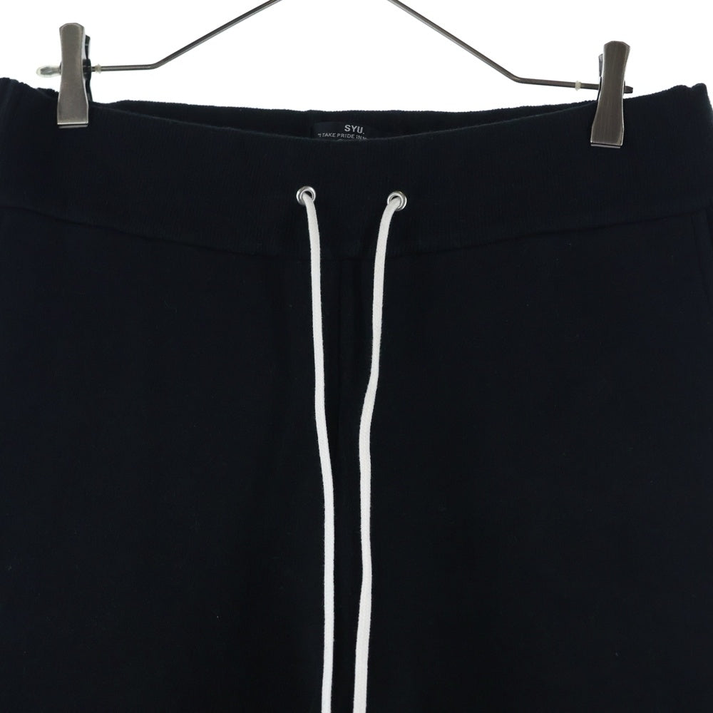 SYU.HOMME/FEMM(シュウ オム フェム) サイドレース コットン スウェット パンツ ブラック